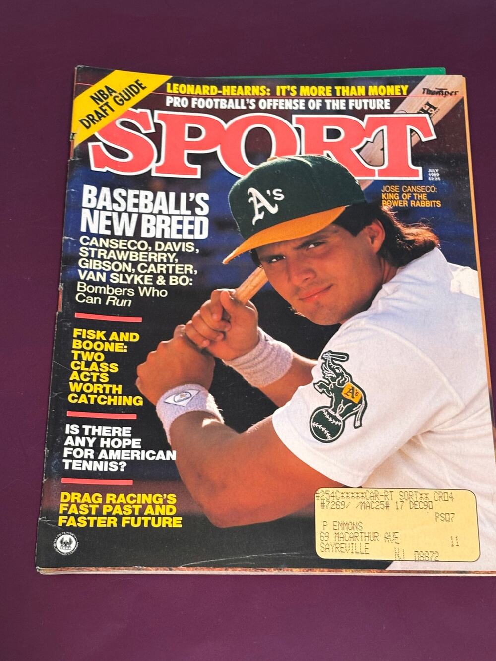 July 1989 Sport Magazine Jose Canseco Eric David Daryl Strawberry Carlton Fisk